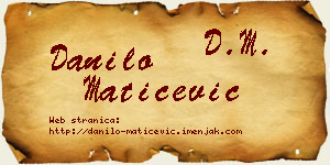 Danilo Matićević vizit kartica